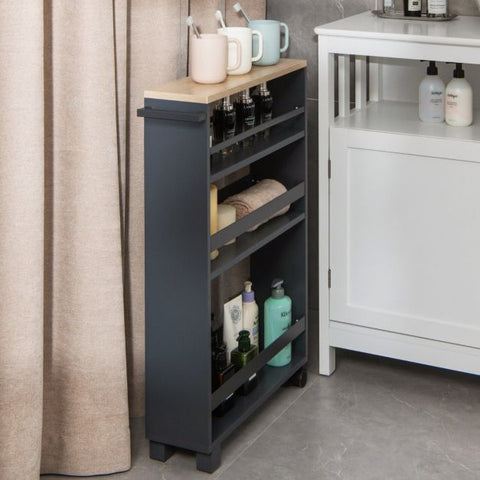 Stylish and Compact Storage Cart with 4 Tiers and Slide-out Design