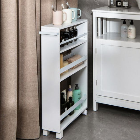 Stylish and Compact Storage Cart with 4 Tiers and Slide-out Design