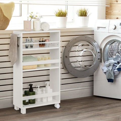 Stylish and Compact Storage Cart with 4 Tiers and Slide-out Design