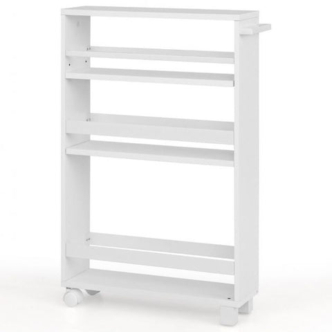 Stylish and Compact Storage Cart with 4 Tiers and Slide-out Design