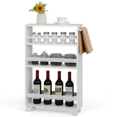 Stylish and Compact Storage Cart with 4 Tiers and Slide-out Design