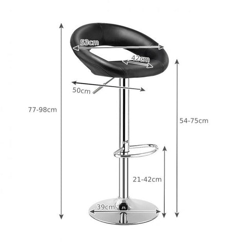 360 Degree Set of 2 Leather Bar Stools