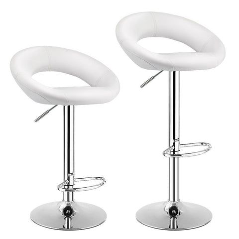 360 Degree Set of 2 Leather Bar Stools