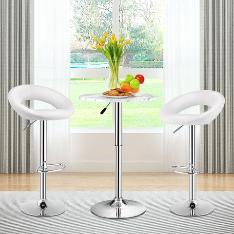 360 Degree Set of 2 Leather Bar Stools