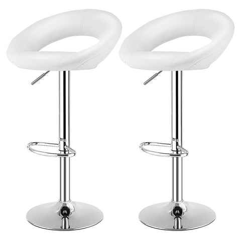 360 Degree Set of 2 Leather Bar Stools