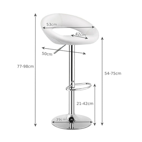 360 Degree Set of 2 Leather Bar Stools