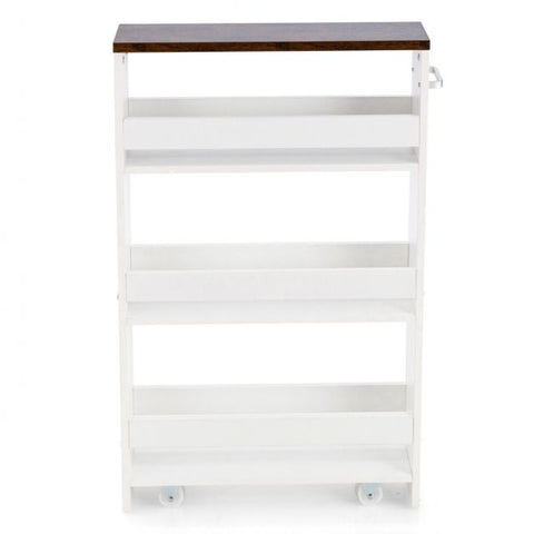 Compact and Simple Storage Cart with Slide-out Feature and Rolling Wheels