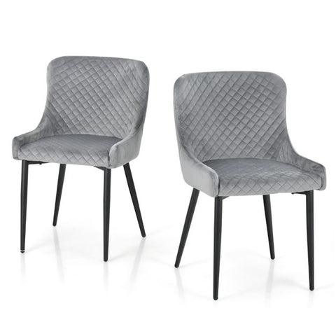 Modern Set of 2 Dining Charis in Grey