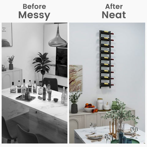 Modern Stable Wine and Champagne Organizer with Tilted Storage
