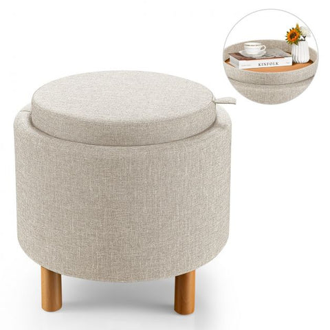 Nordic Inspire Small Circle Footstool with Storages