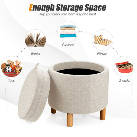 Nordic Inspire Small Circle Footstool with Storages