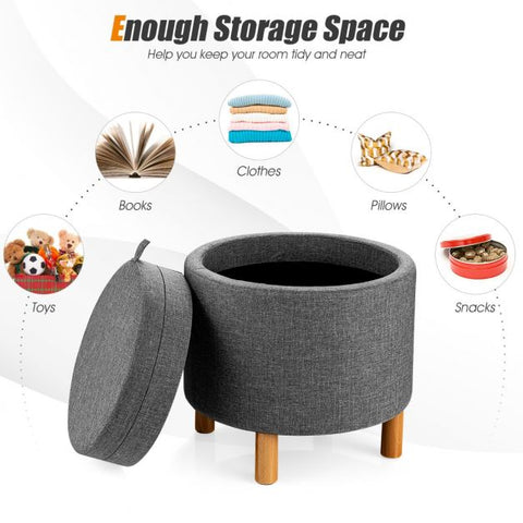 Nordic Inspire Small Circle Footstool with Storages