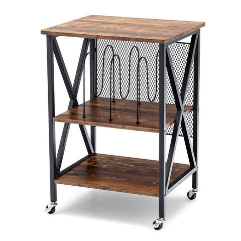 Modern and Functional Side Table with Mesh Design and Ample Storage