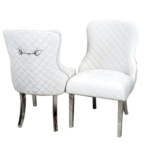 Exquisite Soft Velvet Dining Chair with Quilted Back and Curved Chrome Legs