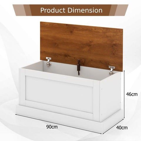 White Large Storage Chest with Safety Hinge