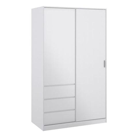 Contemporary and Elegant High Gloss Wardrobe with Sliding Door and Drawers