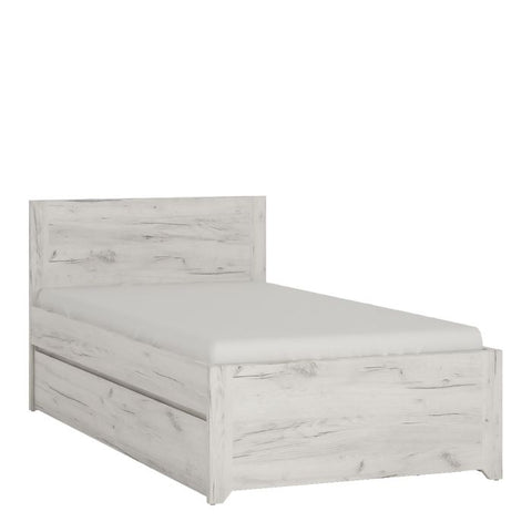Charming and Contemporary Oak Melamine Single Bed with Slats and Underbed Drawer