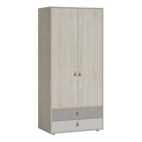 Elegant and Versatile Walnut Wardrobe with Stylish Leather Handles