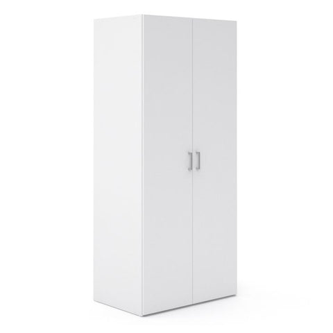 Minimalistic and Compact Versatile Wardrobe with Simple Design in White