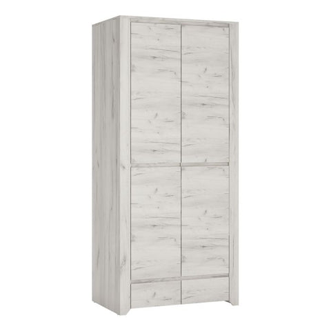 Practical Oak Melaminie Wardrobe with Solid Constructon and Handle-less Bottom Drawers