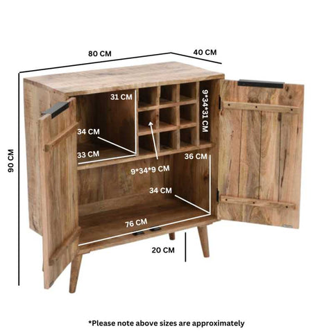 Stylish and Rustic Drinks Cabinet with Surrey Wood and Lacquered Finish