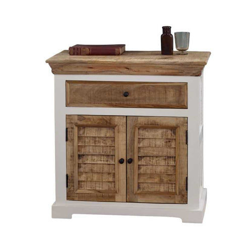 Rustic and Modern Small Sideboard with Unique Mango Wood Two-tone Finish