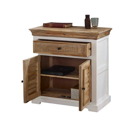 Rustic and Modern Small Sideboard with Unique Mango Wood Two-tone Finish