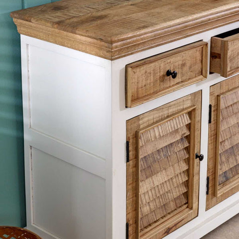 Rustic and Modern Sideboard with Unique Mango Wood Two-tone Finish
