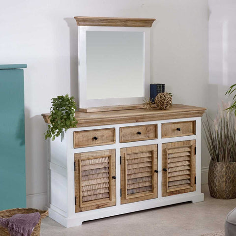 Rustic and Modern Sideboard with Unique Mango Wood Two-tone Finish