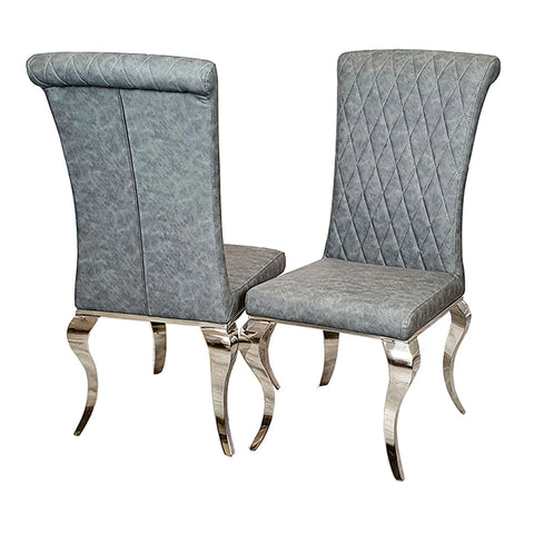 Practical and Minimalist Velvet Dining Chair Curved Chrome Legs
