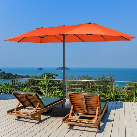 Garden 450cm Double Sized Crank Handle Umbrella Parasol