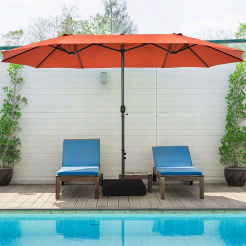 Garden 450cm Double Sized Crank Handle Umbrella Parasol