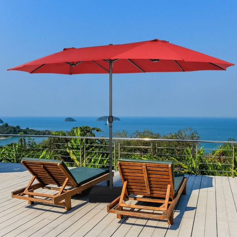 Garden 450cm Double Sized Crank Handle Umbrella Parasol