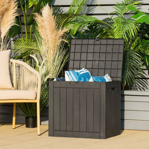 Lockable Lid Outdoor Shed with Easy-Carry Handles