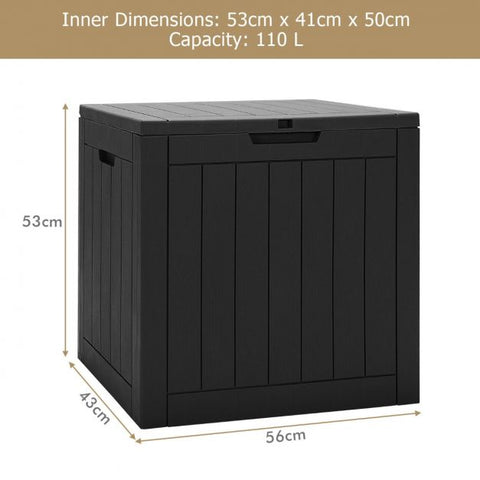 Lockable Lid Outdoor Shed with Easy-Carry Handles