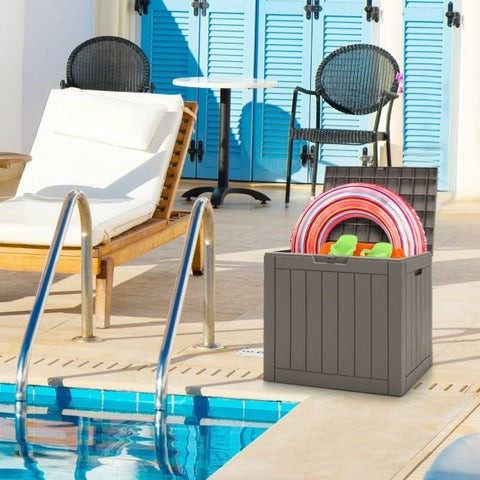 Lockable Lid Outdoor Shed with Easy-Carry Handles