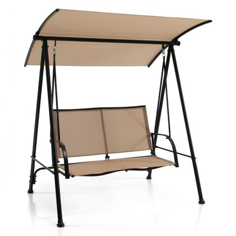 Stable Outdoor Swing with Adjustable Canopy and Comfortable Seat