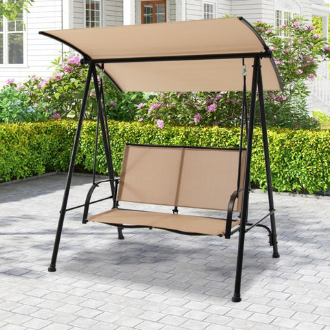 Stable Outdoor Swing with Adjustable Canopy and Comfortable Seat