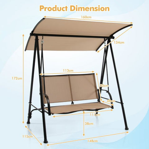 Stable Outdoor Swing with Adjustable Canopy and Comfortable Seat