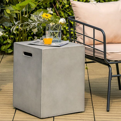 Heavy Duty 2-in-1 Multifunction Propane Gas Tank Cover Table in Grey