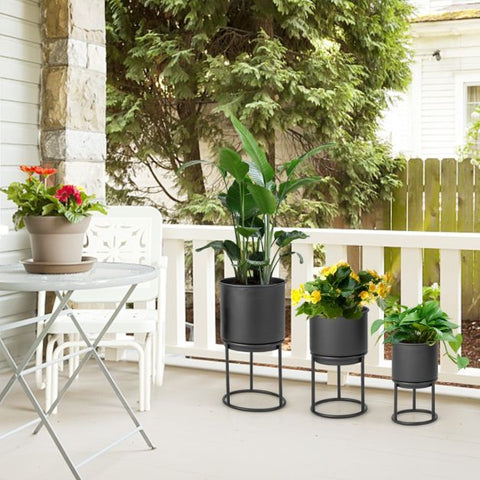 Garden High-Strength Metal Planter Set in Black