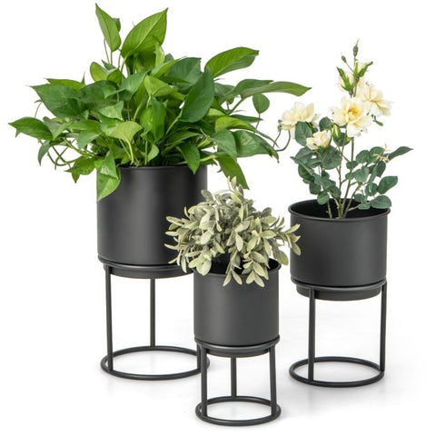 Garden High-Strength Metal Planter Set in Black