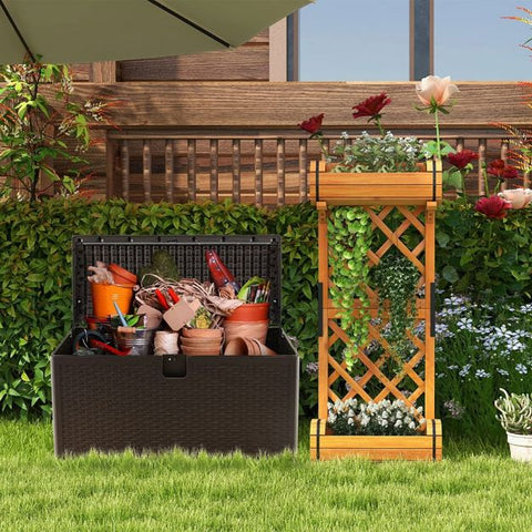 370L Flip Lid Garden Storage Box with Lockable Feature
