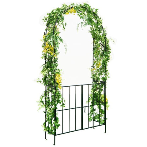 Versatile 230CM Arbour Archway with Heavy-Duty Frame in Black