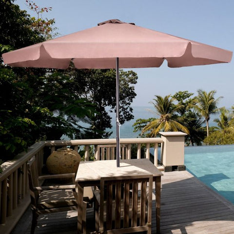 Patio 3m Beach Umbrella with Ventilation and Ribs in Tan