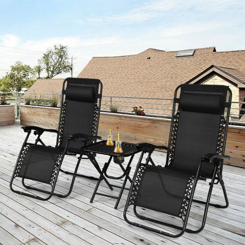 Madison Adjustable Reclining Chair and Table Set with Foldable Design and Zero Gravity Feel