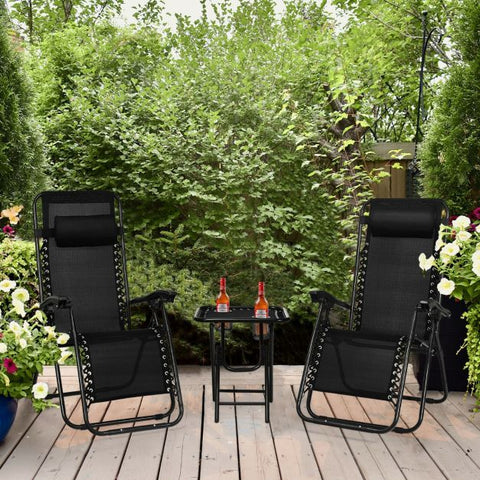 Madison Adjustable Reclining Chair and Table Set with Foldable Design and Zero Gravity Feel