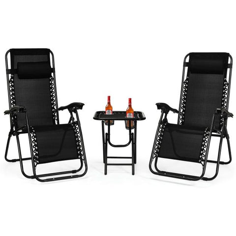 Madison Adjustable Reclining Chair and Table Set with Foldable Design and Zero Gravity Feel