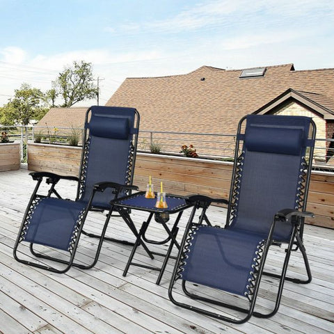 Madison Adjustable Reclining Chair and Table Set with Foldable Design and Zero Gravity Feel