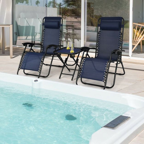 Madison Adjustable Reclining Chair and Table Set with Foldable Design and Zero Gravity Feel
